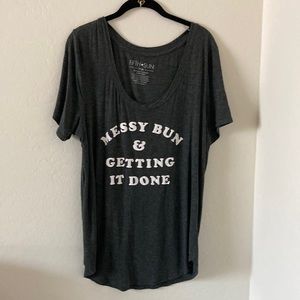 Women’s Fifth Sun Oversized Charcoal Grey Graphic T-Shirt Sz L